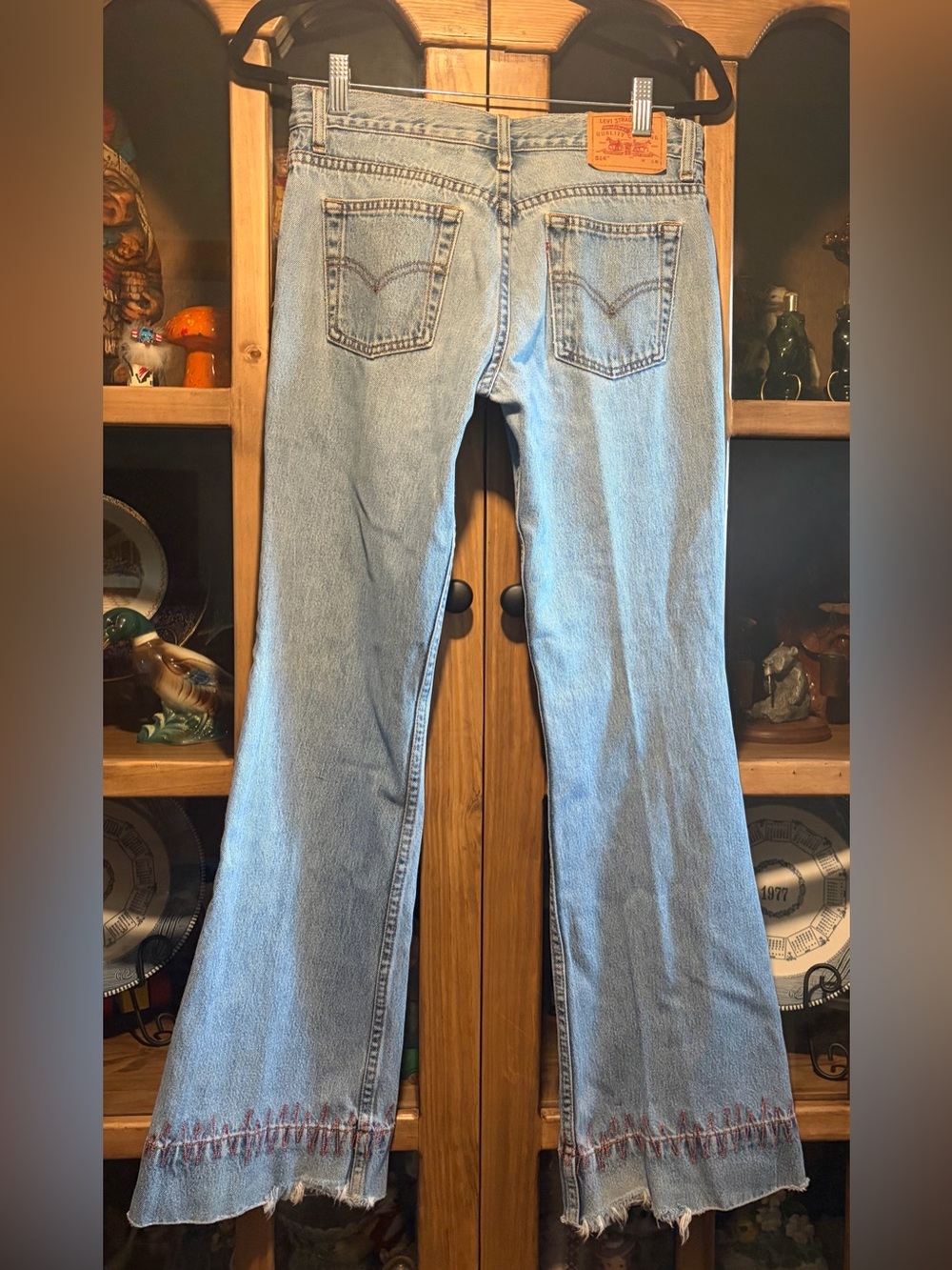 Levi’s 514 Flare Jeans Size 5 Vintage Y2K Embroidered Floral Denim See Details - Picture 12 of 15